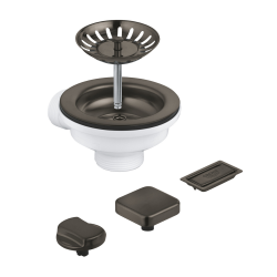 Kit d’écoulement avec bouton rotatif pour la commande automatique pour évier monosecteur, gris anthracite (G40996AL0)