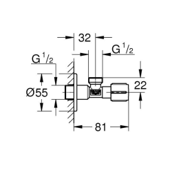 Vanne équerre 1/2" , gris anthracite (G22041A00)