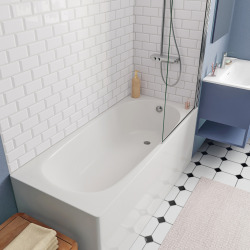 160x70 cm Ensemble baignoire Opal Plus universelle + Pare baignoire pivotant chrome + pieds (XWP1260000-SETP1)