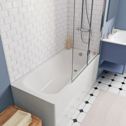 By Kaldewei 150x70 cm Ensemble baignoire Vivien universelle + Pare baignoire 2 volets + pieds (SATVIVI150-SETP2)