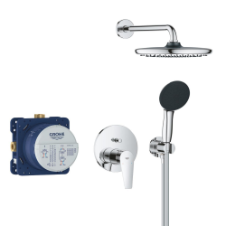  StartEdge Set de douche encastré avec mitigeur monocommande, douche de tête Vitalio Start 250 et douchette, chrome (G25293000)