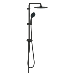 Colonne de douche avec inverseur manuel + Douche de tête 2 jets + Douchette 2 jets, noir mat (G266802431)