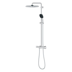 Vitalio Comfort 250 Colonne de douche avec mitigeur thermostatique + Douche de tête + Douchette 2 jets, chrome