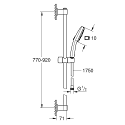 Vitalio Comfort 110 Set de douche avec barre + Douchette 2 jets, noir mat (G269302431)  Vitalio Comfort 110 Set de douche avec barre + Douchette 2 jets, noir mat (G269302431)