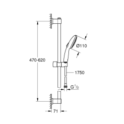 Vitalio Start 110 Set de douche avec barre + Douchette 2 jets, chrome (G27948001)  Vitalio Start 110 Set de douche avec barre + Douchette 2 jets, chrome (G27948001)