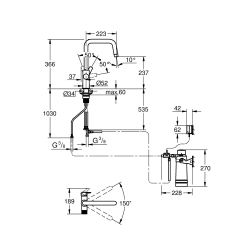  Blue Pure Start mitigeur évier avec fonction de filtrage + Kit de démarrage avec filtre Ultrasafe, chrome (G30594000)