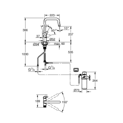  Blue Pure Start mitigeur évier avec fonction filtration + Kit de démarrage avec filtre à charbon actif, chrome (G30596000)