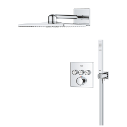 Precision SmartControl Set de douche encastrée façade thermostatique + Douche de tête 2 jets + Douchette, chrome (G34875000)