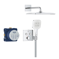 Precision SmartControl Set de douche encastrée façade thermostatique + Douche de tête + Douchette 3 jets, chrome (G34876000)