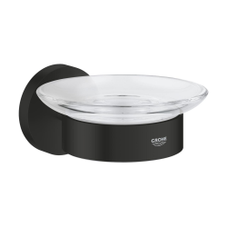 Start porte-savon mural en verre avec support et fixations cachées, noir mat (G411932430)