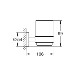 Start verre en cristal avec support mural et fixations cachées, noir mat (G411942430)  Start verre en cristal avec support mural et fixations cachées, noir mat (G411942430)