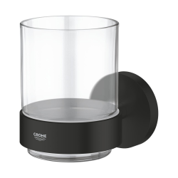 Start verre en cristal avec support mural et fixations cachées, noir mat (G411942430)