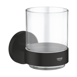 Start verre en cristal avec support mural et fixations cachées, noir mat (G411942430)