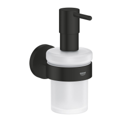 Start distributeur de savon 160 ml en verre avec support mural et fixations cachées, noir mat (G411952430)
