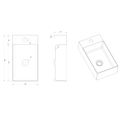 Timeless Lave mains en Acier Inoxydable 304, 40x22x11cm, Gun Métal brossé PVD