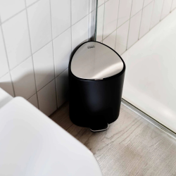 EasyStore™ Poubelle Salle de Bain Noire à Pédale 5L, noir mat (70595)