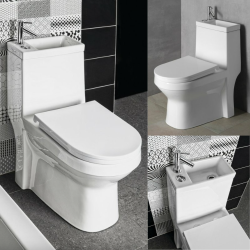 Hygie WC à poser avec lave-mains intégré, Abattant soft close (PB104)