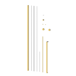 Set d'installation avec profilé, poignée, rails et roulettes, Or (SIKOWIXMPROFILZ)