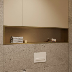 Niche de Douche à encastrer, Acier Inoxydable 304, 119x26x10cm, Or brossé PVD