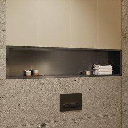 Timeless Niche de Douche à encastrer, Acier Inoxydable 304, 119x26x10cm, Gun Métal brossé PVD