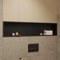 Timeless Niche de Douche à encastrer, Acier Inoxydable 304, 119x26x10cm, Noir mat