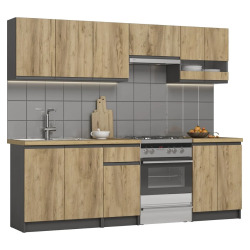 Katarina Graphite LUX Cuisine complète à assembler 2,4 m (KSETKATARINAG)