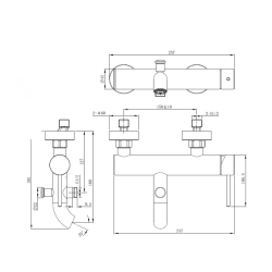  Aurum mitigeur bain/douche 150 mm à levier, or brossé (SATBAUR222BG)