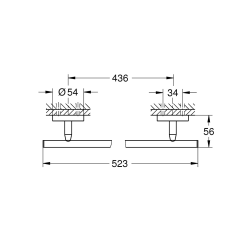  Start Cosmopolitan barre porte-serviettes 52 cm, chrome (G41166000)