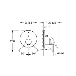  Essence mitigeur monocommande 2 sorties avec inverseur, gris (G24058A01)