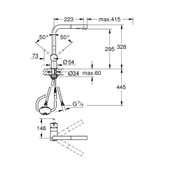 Minta OHM sink L-spout Dual Spray EU