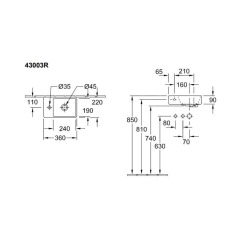 Avento Lave-mains, 360 x 220 x 110 mm, sans trop-plein, blanc (43003L01)