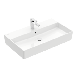 Memento 2.0 Lavabos, 800 x 470 x 140 mm, Blanc, avec trop-plein, meulé (4A228G01)