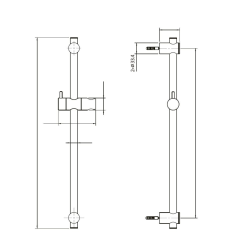 Aurum barre de douche 58 cm, or rose brossé (SATBAURSSTBRG)  Aurum barre de douche 58 cm, or rose brossé (SATBAURSSTBRG)