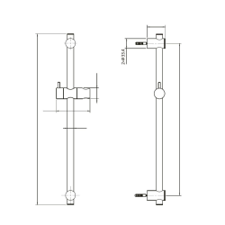  Aurum barre de douche 58 cm, métal brossé (SATBAURSSTBGM)