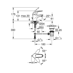 Swift Mitigeur de lavabo taille S, chrome (G23919000)  Swift Mitigeur de lavabo taille S, chrome (G23919000)