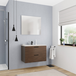 Ceramia 79,4*45,5*55 cm, Nouveau meuble de salle de bain assemblé, certifié FSC, couleur chêne (CERAMIA-4DW80)