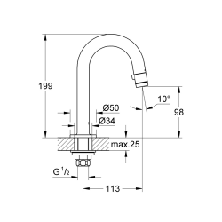 Universal pillar tap C-spout