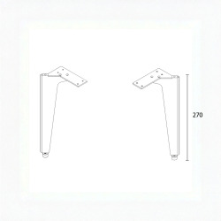 2x pieds pour meuble salle de bain (CER-FeetB270-2)