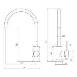  Aurum mitigeur d&apos;évier sur pied 36,3 cm à levier avec bras pivotant, métal brossé (SATBAUR280BGM)