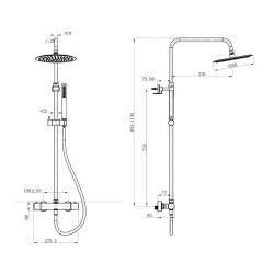 Aurum colonne de douche avec mitigeur thermostatique + douchette 2 jets + douche de tête, or rose brossé (SATSSTKAURBRG)  Aurum colonne de douche avec mitigeur thermostatique + douchette 2 jets + douche de tête, or rose brossé (SATSSTKAURBRG)