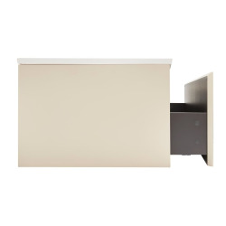 Austen meuble de salle de bain 120x35x52 cm + vasque à poser en marbre coulé, beige (AUSTEN120BG)