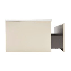 Austen meuble de salle de bain 80x35x52 cm + vasque à poser en marbre coulé, beige mat (AUSTEN80BG)