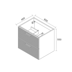 Set complet 60 cm : vasque blanc mat + meuble certifié FSC gris perle (CERAMIA-4LG60-V)