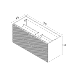 Set complet 120 cm : vasque blanc mat + meuble certifié FSC blanc cassé (CERAMIA-4OW120-V)