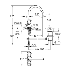 Costa L mélangeur monotrou, chrome (G21375001)  Costa L mélangeur monotrou, chrome (G21375001)