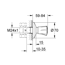  Costa L façade pour robinet d&apos;arrêt encastré, chrome (G19855001)