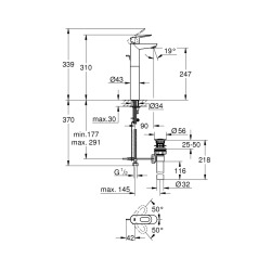 BauLoop mitigeur monocommande 1/2″ lavabo, chrome (G32856000)