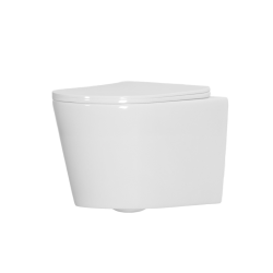 Tornado Rimless WC suspendu 53,5 cm sans bride avec abattant SoftClose, blanc brillant (CE142010RTORP)