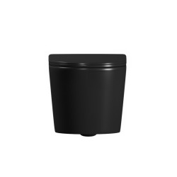 Tornado Rimless WC suspendu 53,5 cm sans bride avec abattant SoftClose, noir mat (CE142010RTORPBKM)