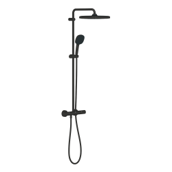 Vitalio Comfort 250 colonne de douche thermostatique + douche de tête + douchette à main 2 jets, noir mat (G266962431)